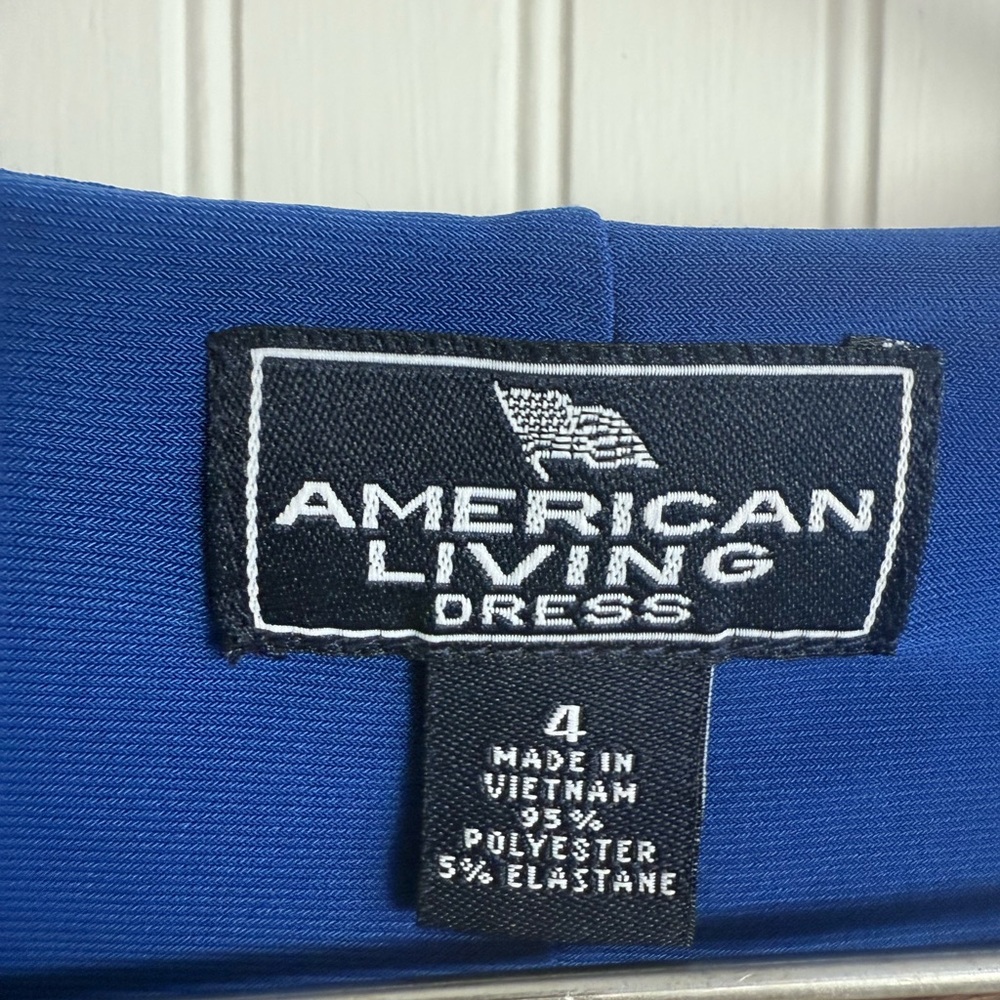 American Living Royal Blue Dress Size 4 with a Knot Waist - Picture 4 of 4